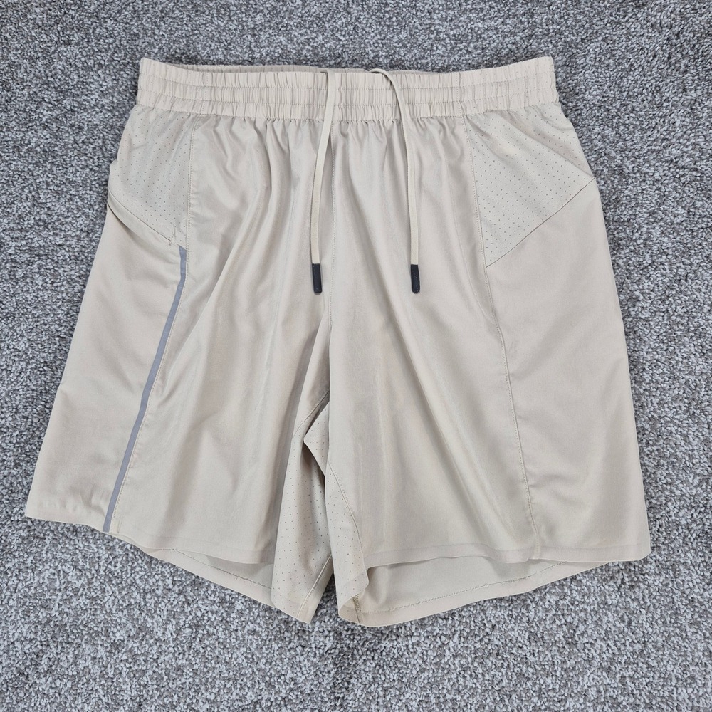 VRST Athletic Shorts Mens Small Tan Running Reflective Training 7" Inseam